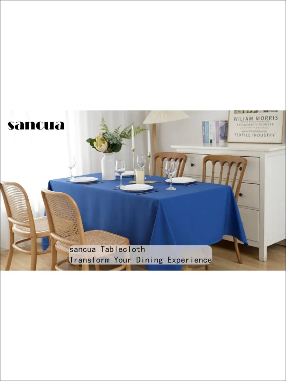 6 Pack 60x102 Inch Polyester Tablecloths for 6 Foot Tables